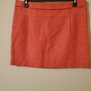 J Crew hidden zipper orange/gold Mini Skirt size 6